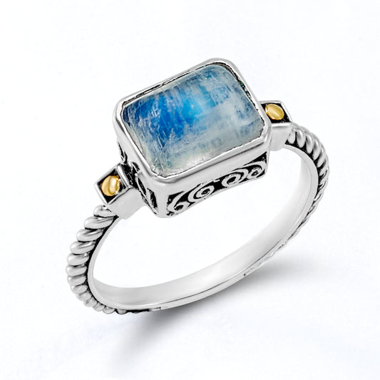 Eirini Ring- Rainbow Moonstone