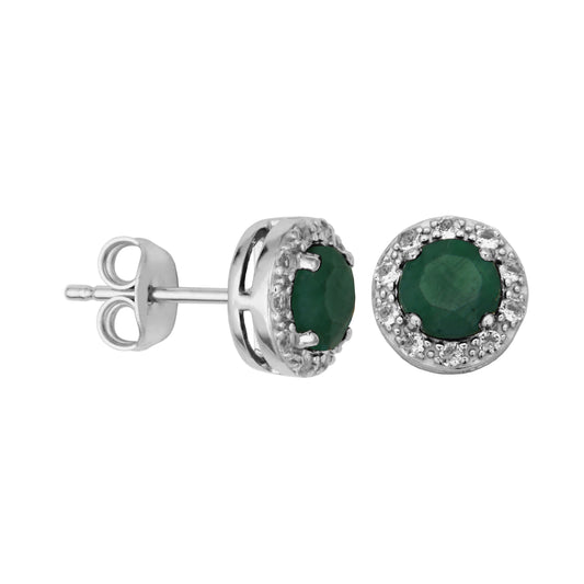 DAZZLE EARRING- GREEN CORUNDUM EMERALD