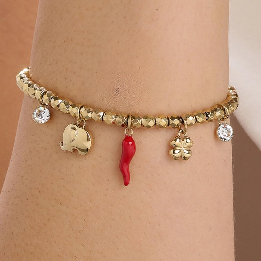 CHAKRA GOOD LUCK BRACELET-Gold Stainless steel