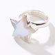 Charles Albert Sterling Silver Luminite Star Adjustable Ring