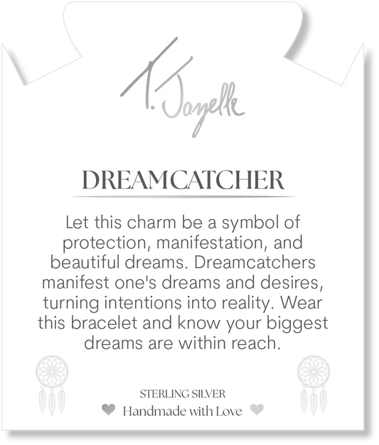 Strawberry Quartz Gemstone Bracelet with Dream Catcher Sterling Silver Charm