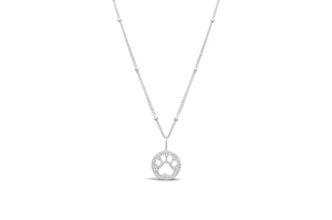 Charm & Chain Necklace Pavé Paw