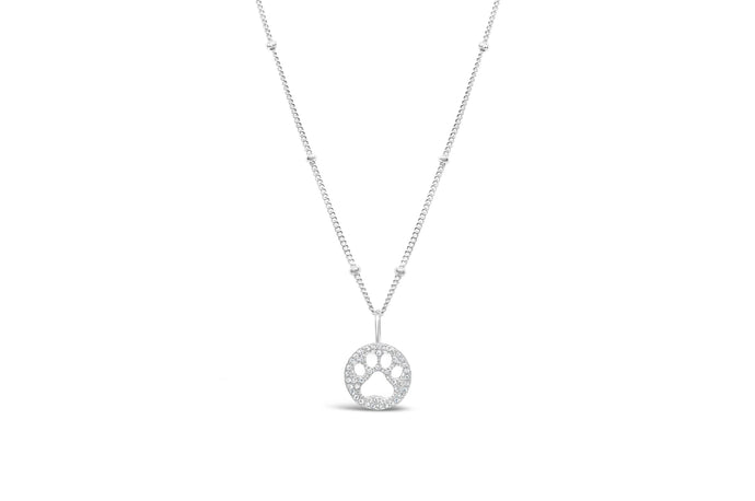 Charm & Chain Necklace Pavé Paw