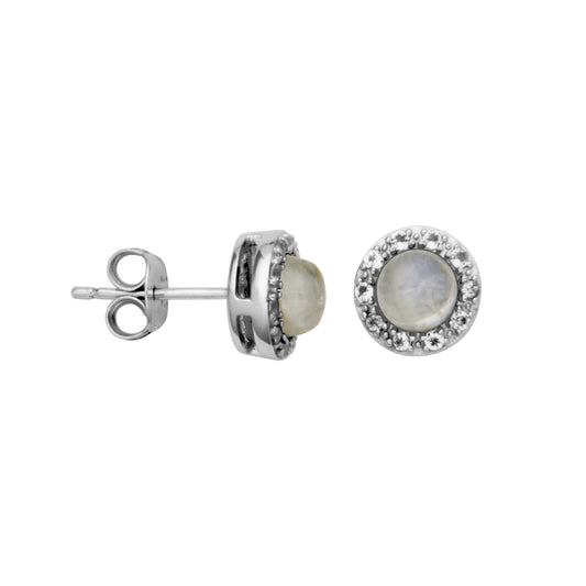DAZZLE EARRING- BLUE RAINBOW MOONSTONE