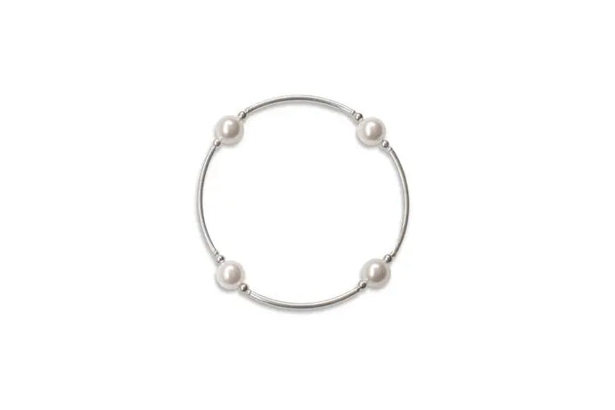 Smaller Bead White Pearl Blessing Bracelet - 8mm