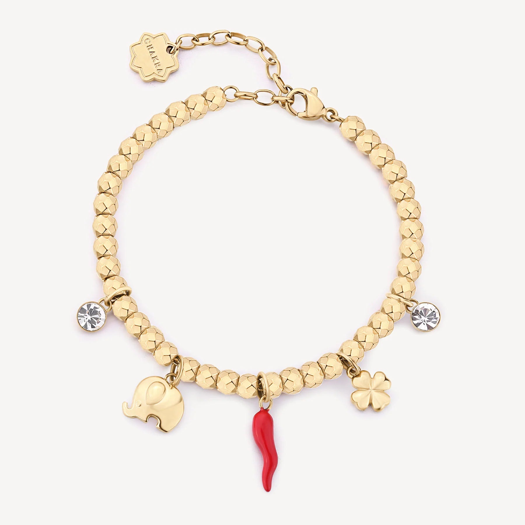 CHAKRA GOOD LUCK BRACELET-Gold Stainless steel