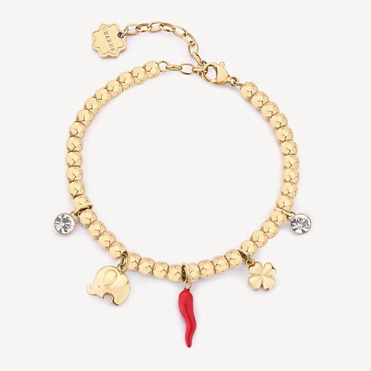 CHAKRA GOOD LUCK BRACELET-Gold Stainless steel