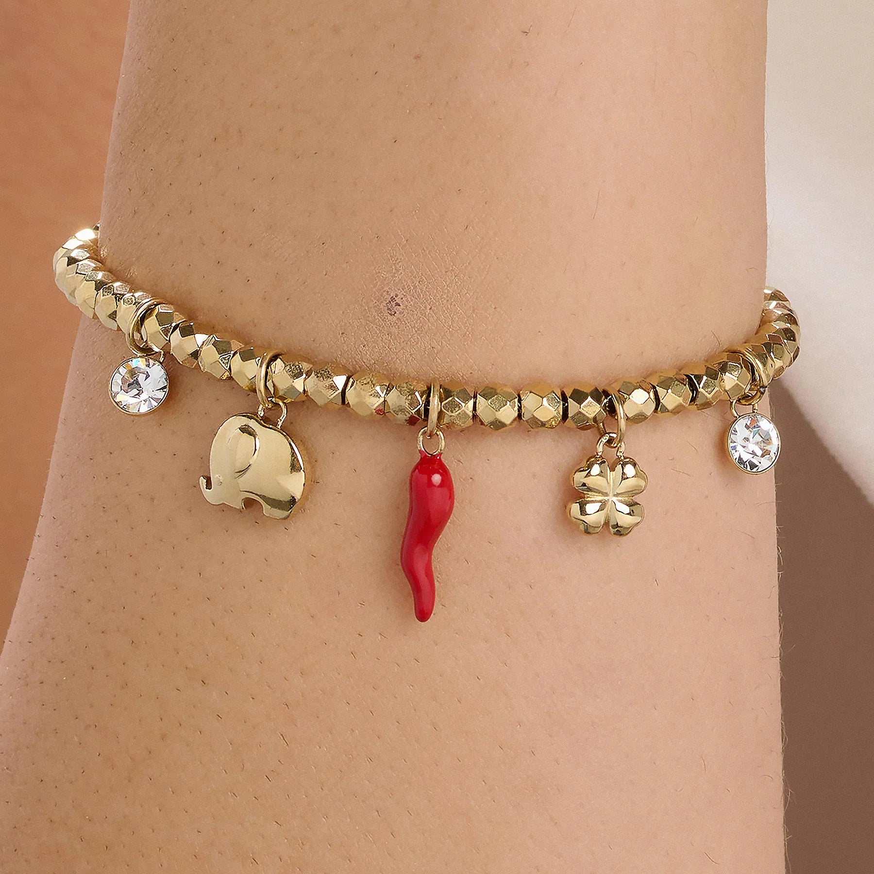 CHAKRA GOOD LUCK BRACELET-Gold Stainless steel