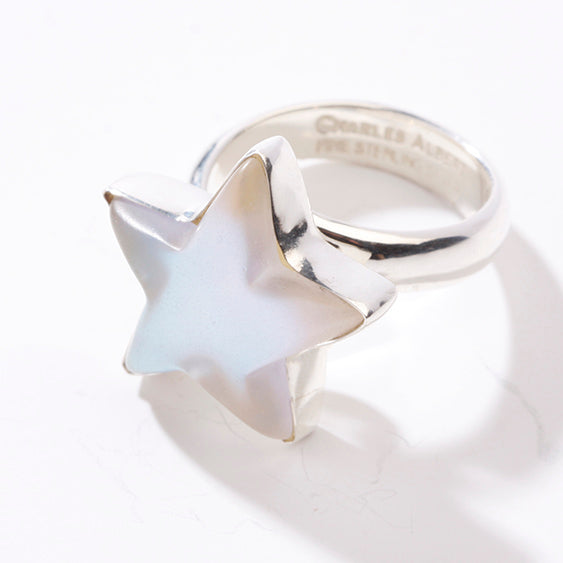 Charles Albert Sterling Silver Luminite Star Adjustable Ring