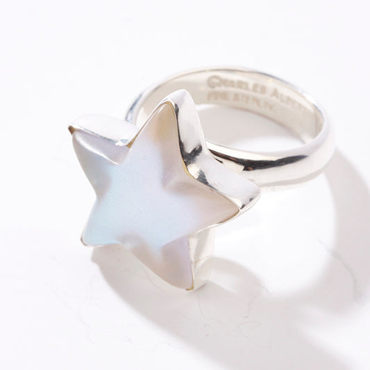 Charles Albert Sterling Silver Luminite Star Adjustable Ring