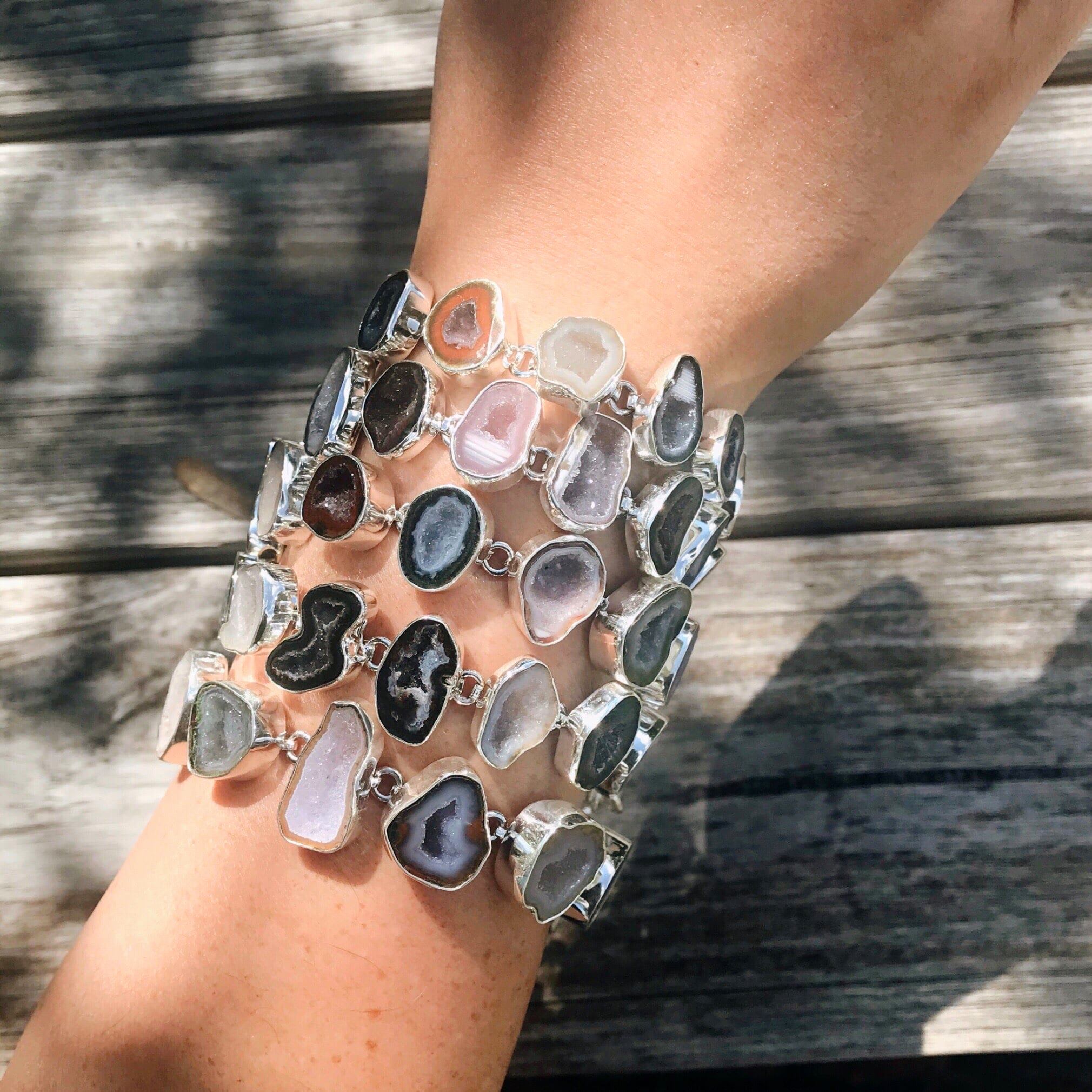 Handmade druzy crystal bracelet made in the USA