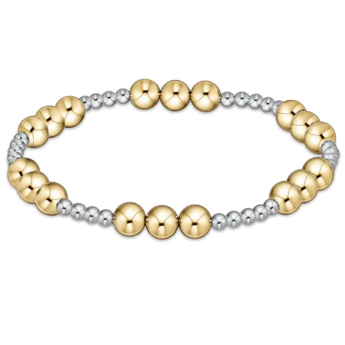 Enewton Classic joy pattern 6mm bead bracelet - mixed metal