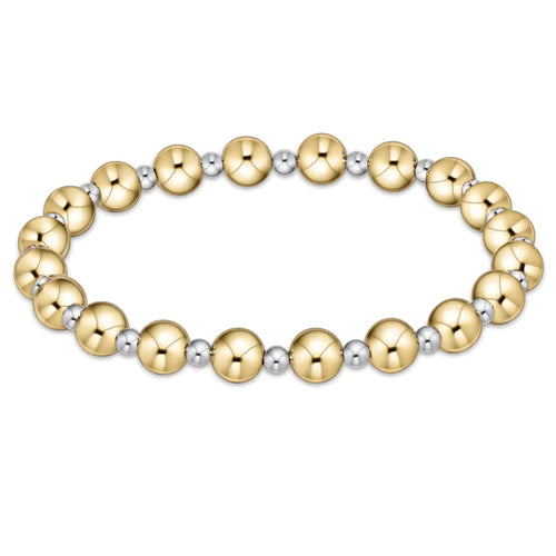 Enewton Classic grateful pattern 6mm bead bracelet - mixed metal