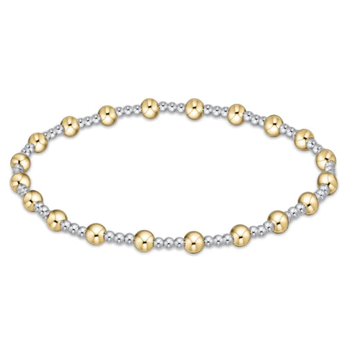 Classic sincerity pattern 4mm bead bracelet - mixed metal