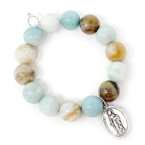 Amazonite with Saint Dymphna-Patron Saint of Anxiety & Depression