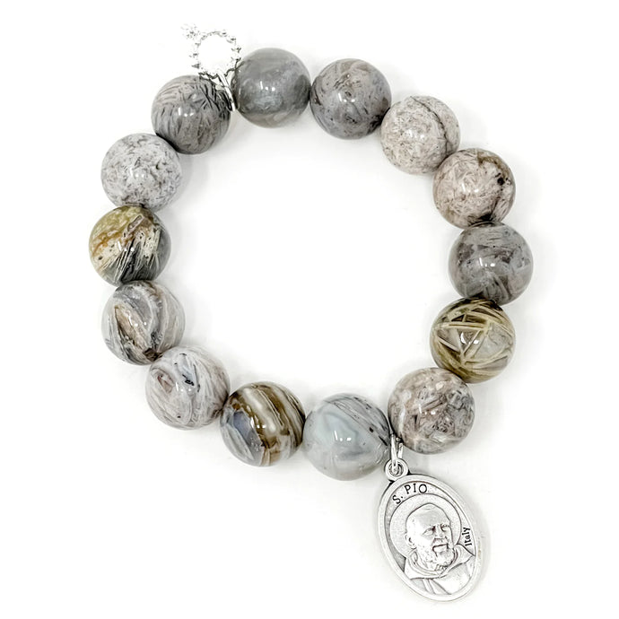 Cathedral Agate with Saint Padre Pio-Patron Saint of Healing