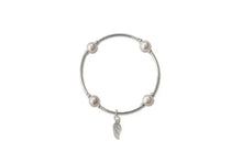 Smaller Bead White Pearl Blessing Bracelet With Angel Wing.