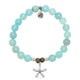 Aqua Fire Agate Gemstone Bracelet with Renewal Sterling Silver Charm