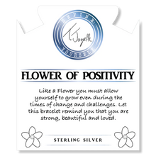 Black Moonstone Gemstone Bracelet with Flower of Positivity Sterling Silver Charm