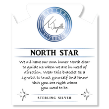 Black Moonstone Gemstone Bracelet with North Star Sterling Silver Charm