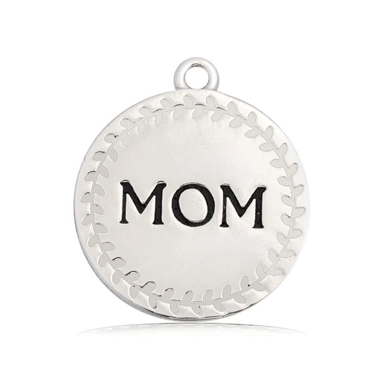 Pink Jade Gemstone Bracelet with Endless Love Mom Sterling Silver Charm