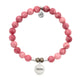 Pink Jade Gemstone Bracelet with Endless Love Mom Sterling Silver Charm