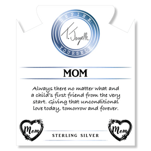 Amethyst Stone Bracelet with Heart Mom Sterling Silver Charm