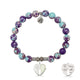 Purple Blue Jasper Gemstone Bracelet with My Angel Sterling Silver Charm