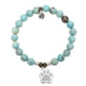 Robins Egg Agate Gemstone Bracelet with Paw CZ Sterling Silver Charm