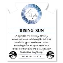 Rutilated Quartz Gemstone Bracelet with Rising Sun Sterling Silver Charm