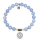 Sky Blue Jade Gemstone Bracelet with Prayers CZ Sterling Silver Charm