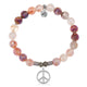 Strawberry Quartz Gemstone Bracelet with Peace CZ Sterling Silver Charm