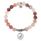 Strawberry Quartz Gemstone Bracelet with White Cardinal CZ Sterling Silver Charm