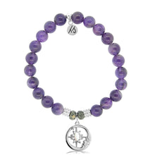 Amethyst Stone Bracelet with Moonlight Sterling Silver Charm